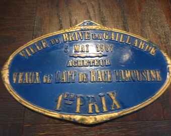 Vintage French Plaque from May 5, 1987 Livestock faire.