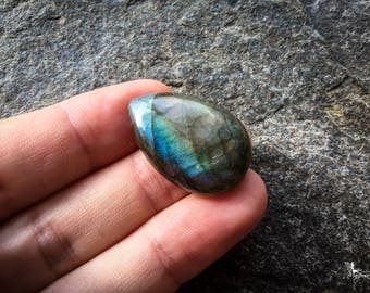 Labradorite Cabochon drop shaped stone Macrame micro-macrame jewelry supplies L-11