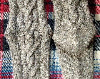Hand Knit Wool Socks, Natural Grey Wool Socks, Winter Socks, Warm Socks, Wool Socks, Gift, Sheep Wool Socks, Bed Socks