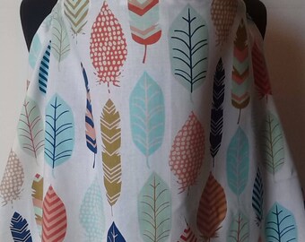 Nursing Cover, Breastfeeding cover, Nursing Cover Up, Car seat cover Up, Canopy, Natural Feathers Breast Feeding Cover