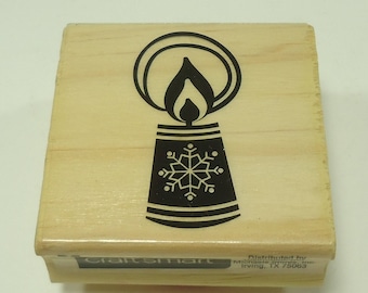 Christmas Snowflake Candle Wood Mounted Rubber Stamp By Craftsmart