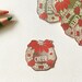 Vintage Holiday Die-Cut Seals. Silver Metallic Christmas Stickers. Vintage Christmas Seals. Wreath and Poinsettia.