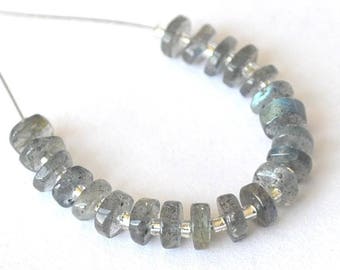 Set of 21 beads Labradorite rondelles 4 - 4.5 mm