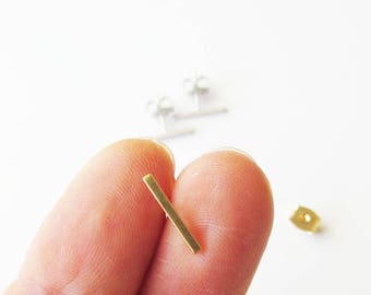 Mini bar stud earrings, Bar earrings, minimalist earrings, Gold bar earrings, Silver bar earrings, Bar stud earrings, Tiny bar earrings