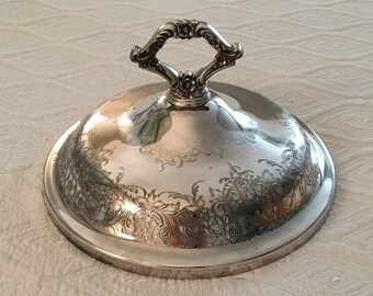 Silverplate Dome Vintage Shabby Chic