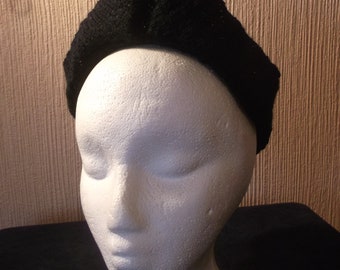 Vintage 1940s Reproduction Knitted Cap - Make Do and Mend Design - New