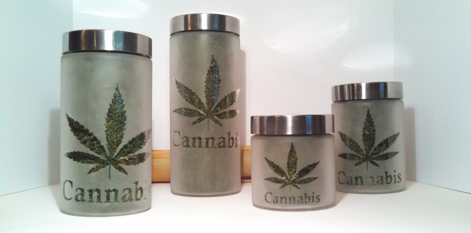 MMJ Dispensary Jars | 4 Piece Dispensary Cannabis Edibles Storage Set