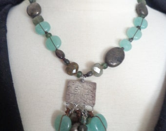 SILPADA Retired Multi Gemstone Necklace w/ Sterling Bead Dangle Pendant, 16 - 18"
