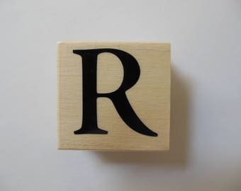 Letter R Stamp - Shades of Sorbet Collection - Wood Mounted Rubber Stamp