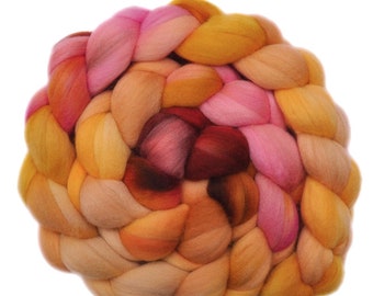 Hand dyed roving - 19μ Merino wool combed top spinning fiber - 4.0 ounces - Awake & Sing 2