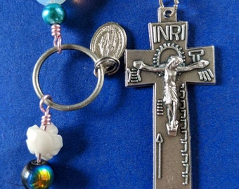 Irish penal Rosary with moonstones, a do-dad and buddha