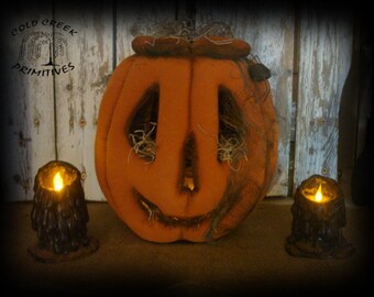 Primitive Jack O Lantern with Tealight