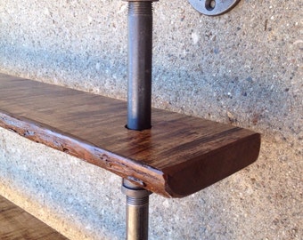 The Lodge Mantel Wall Mounted Bar Table Shelf Reclaimed Wood
