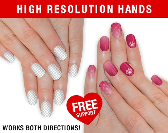 Download SALE High Resolution Real Hand Mockup Nail Wrap NAS Hand