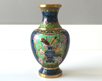 Antique Chinese Cloisonne Vase - Vintage Cloisonne Chinese Vase - Oriental Decor