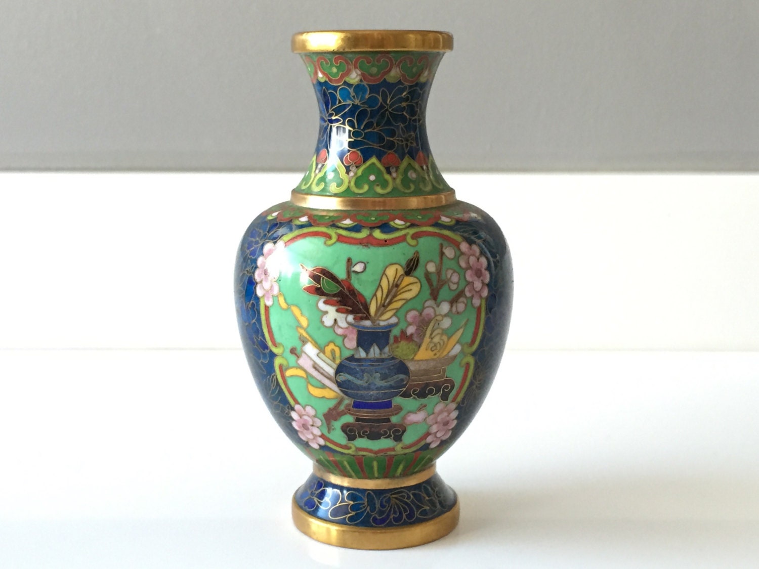 Antique Chinese Cloisonne Vase Vintage Cloisonne Chinese