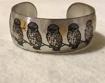 Vintage Owl Cuff Bracelet; Reed & Barton