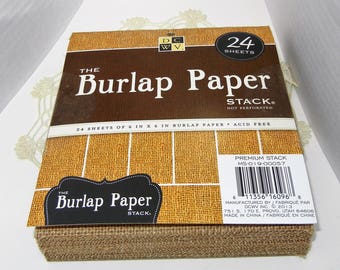 Burlap Paper Stack, 24 Sheets, 6 x 6 inches, Acid Free: Burlap Paper Pad Fun Craft Paper, DCWV, The Burlap Paper Stack