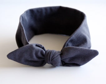 Baby Knot Headband, Top Knot Headband, Knotted Headband, Baby Headwrap, Infant Headband, Newborn Headband, Gray Headband, Bow Headband