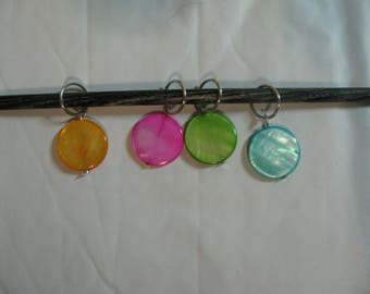 Set of 4 Round Stitch Markers (Yellow, Pink, Green, and Blue)