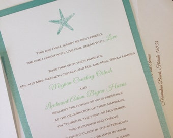 SAMPLE-Simple Starfish Wedding Invitation