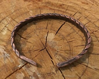 Twisted Forged Copper Bracelet