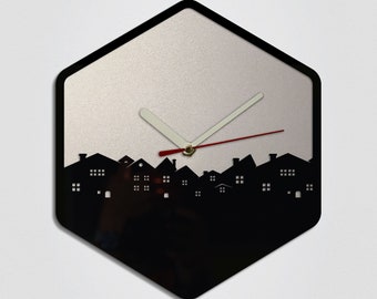 City Handmade Modern Wall Clock