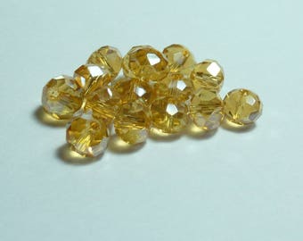 25 beads 4mm champagne Crystal