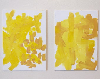 Yellow series: small abstract, oil painting