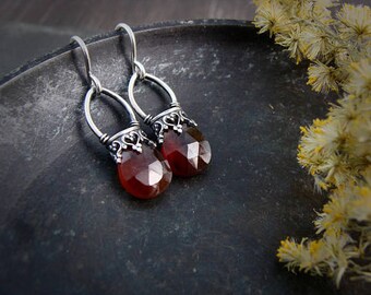petite garnet lantern dangles