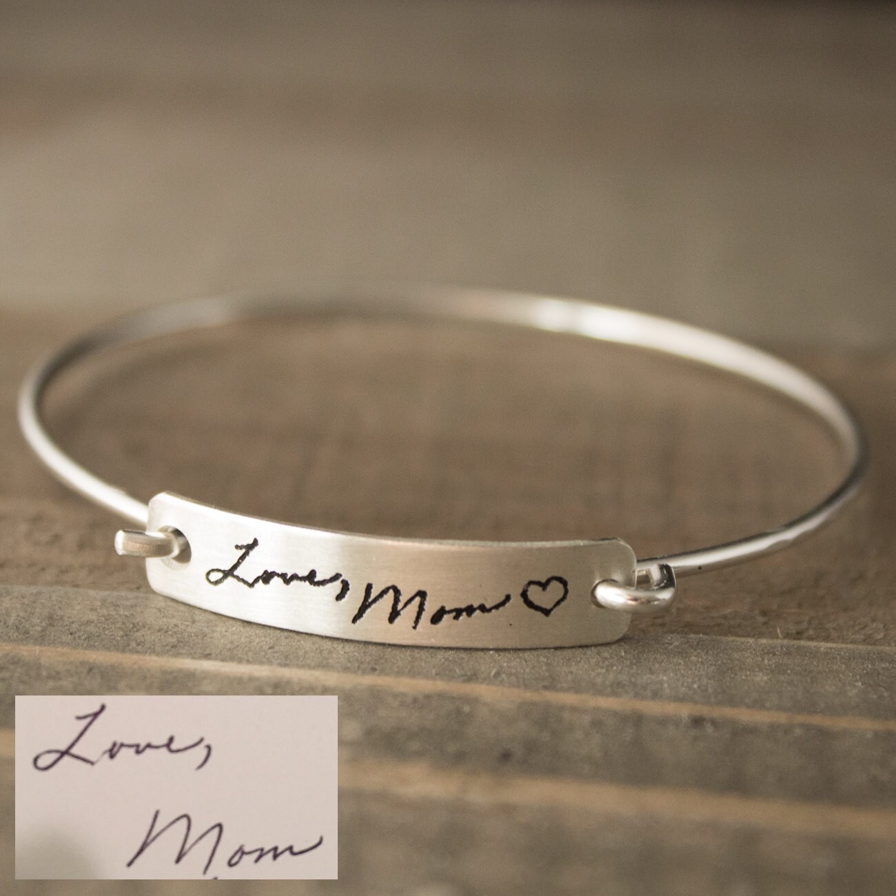 jewelry personal handwriting Bracelet Custom Sterling Handwriting Silver Personalized