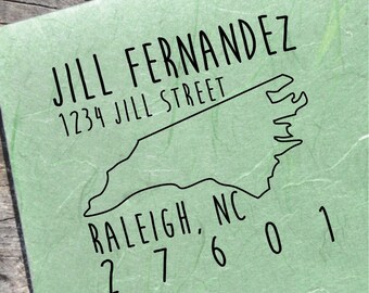 North Carolina Address Stamp, Custom North Carolina Stamps