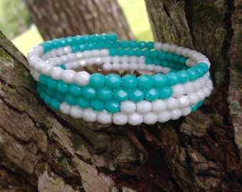 Ocean Hues Memory Wire Bracelet