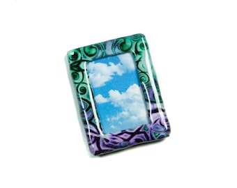 Polymer Clay Tiny Picture Frame, Boho Photo Frame, Bohemian Photo Frame, Baroque Picture Frame, Decorative Picture Frames, per one.