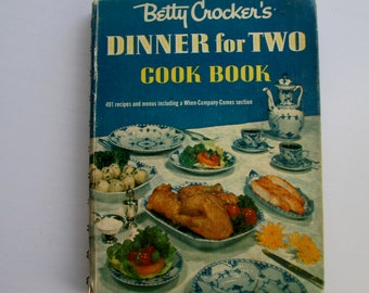 Betty Crocker's Dinner for Two Cook Book 1958 1st Edition 2nd Printing Spiral Bound Illustrated by Charles Harper