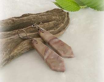 Pink Matrix Jasper earrings , natural stone jewelry