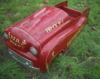 Wow!! Full Size Dipside FIRE TRUCK All Metal PEDAL Car Body. Nice! L@@k, Read!!!