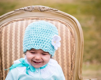 9 Sizes Aqua Blue Hat Baby Hat Baby Girl Hat Toddler Hat Toddler Girl Hat Womens Hat 30 Flower Colors Aqua Hat Baby Beanie Toddler Beanie