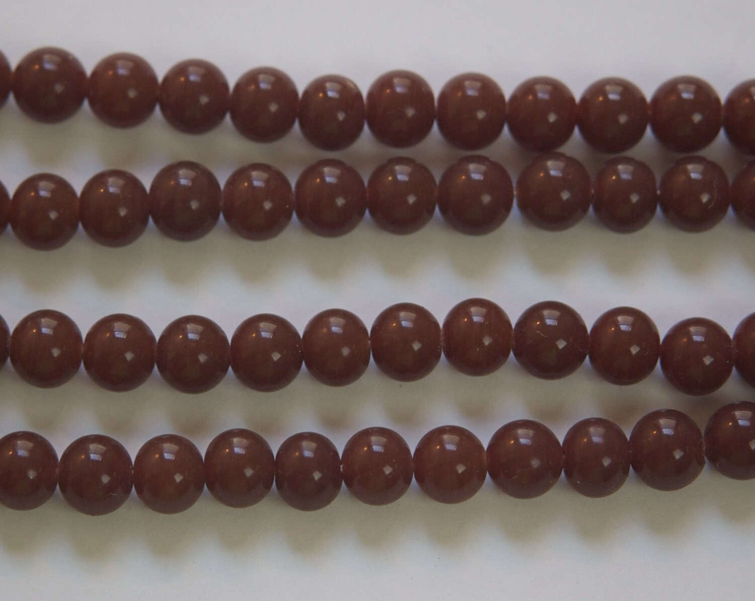 Vintage Opaque Brown Glass Beads Japan 8mm (8) jpn003R from yummytreasures on Etsy Studio