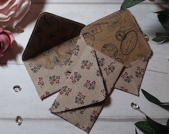 Brown Floral Fabric Envelope