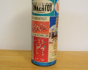 Vintage Tinkertoys Wood building Toy