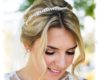 Bridal Headpiece, Wedding Headpiece, Wedding Tiara, Rhinestone Bridal Headband, Crystal Headband, Jeweled Wedding Headband, No. 5050HB, SALE