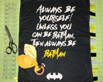 BATMAN Taggy, Superhero Taggy, Batman, Security blanket, Tag blanket, Lovey