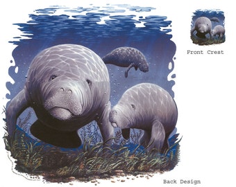 MANATEE, Three Manatees Swimming, Florida, New T-Shirt 589