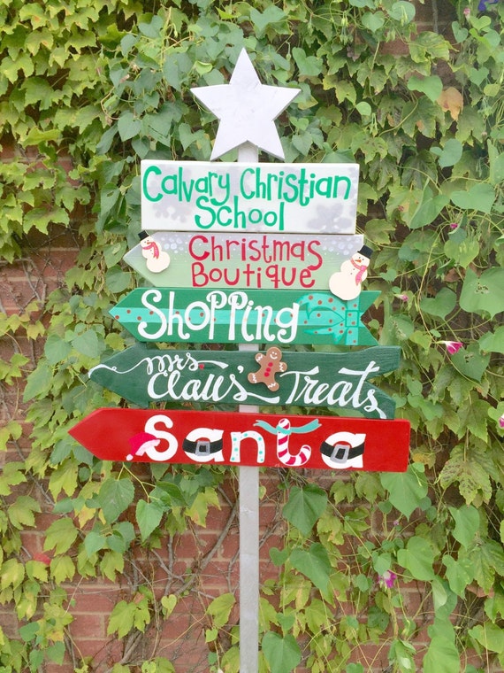 Custom Outdoor Christmas Directional Lawn Sign