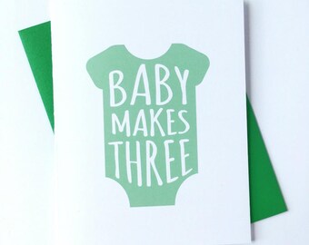 New Baby Card, Congratulations Card, Pregnancy Card, Baby Onesie Card for New Parents, New Mom Card, Cute Card for Baby Shower, Card for Mom
