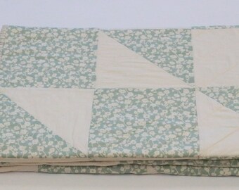 Teal Throw Blanket, Lap Quilt, Handmade Quilts for Sale