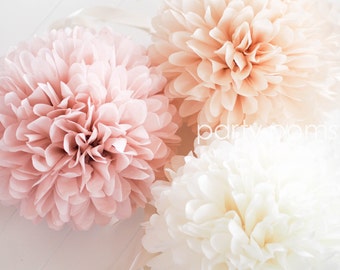 BLUSH & CHAMPAGNE Tissue Paper Poms