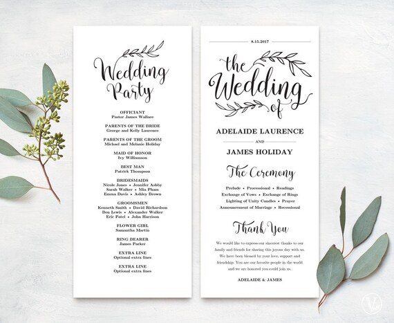 wedding programs printable wedding program template kraft wedding programs printable wedding program template kraft
