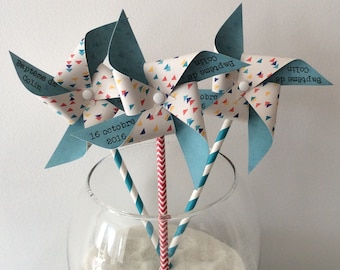 Pinwheels wind triangle & turquoise